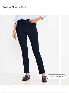LOFT Navy Stretch Trousers